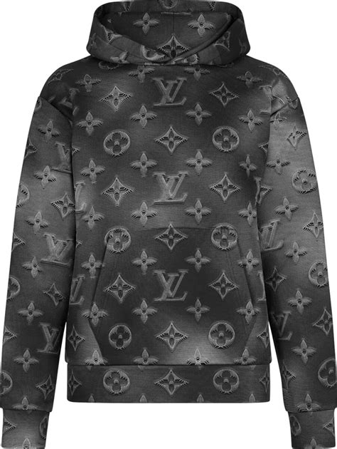 lv custom monogram black white cozy hoodie|Monogram Accent Knit Hoodie .